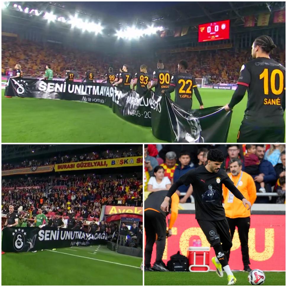 Jucătorii Galatasaray, mesaj special în română pentru Mircea Lucescu, în Campionatul Turciei. Momente de reculegere, pe mari stadioane 1059704