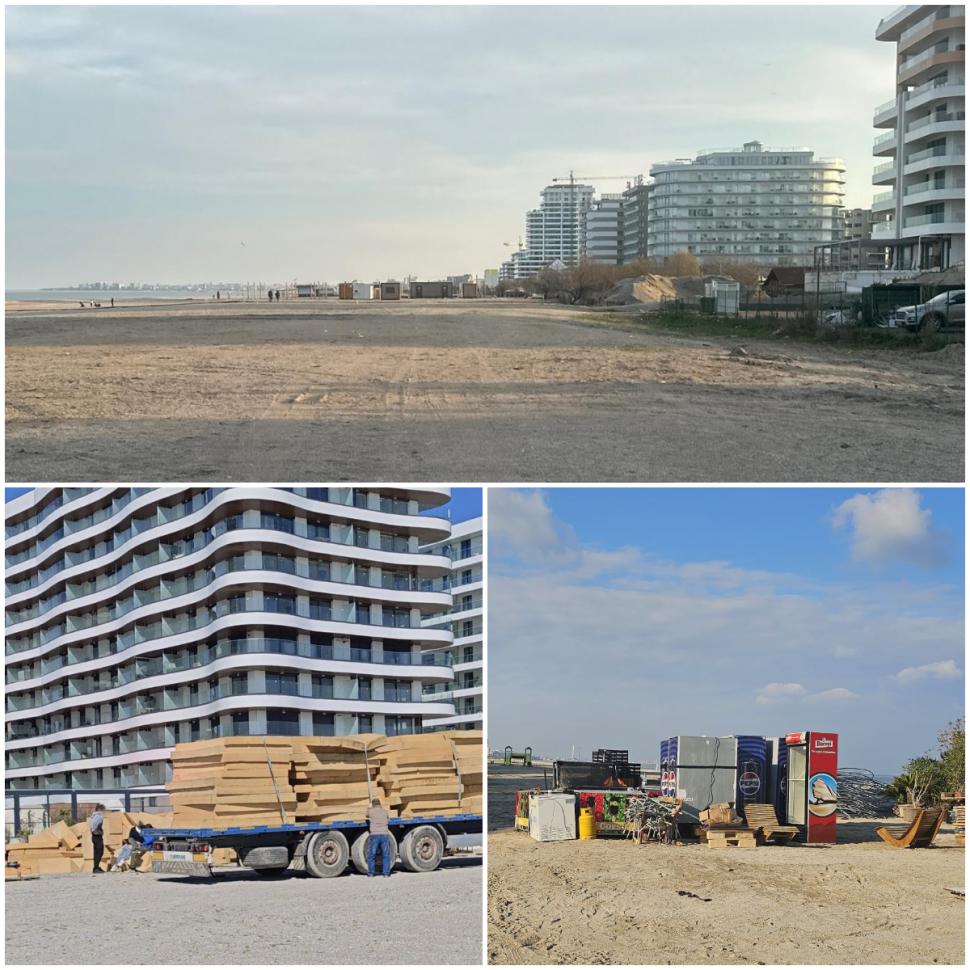 Amenajări ilegale pe plajă, la Năvodari, înainte de Paşte. Inspectorii de la Apele Române au dat o amendă de 20.000 de lei 1060124