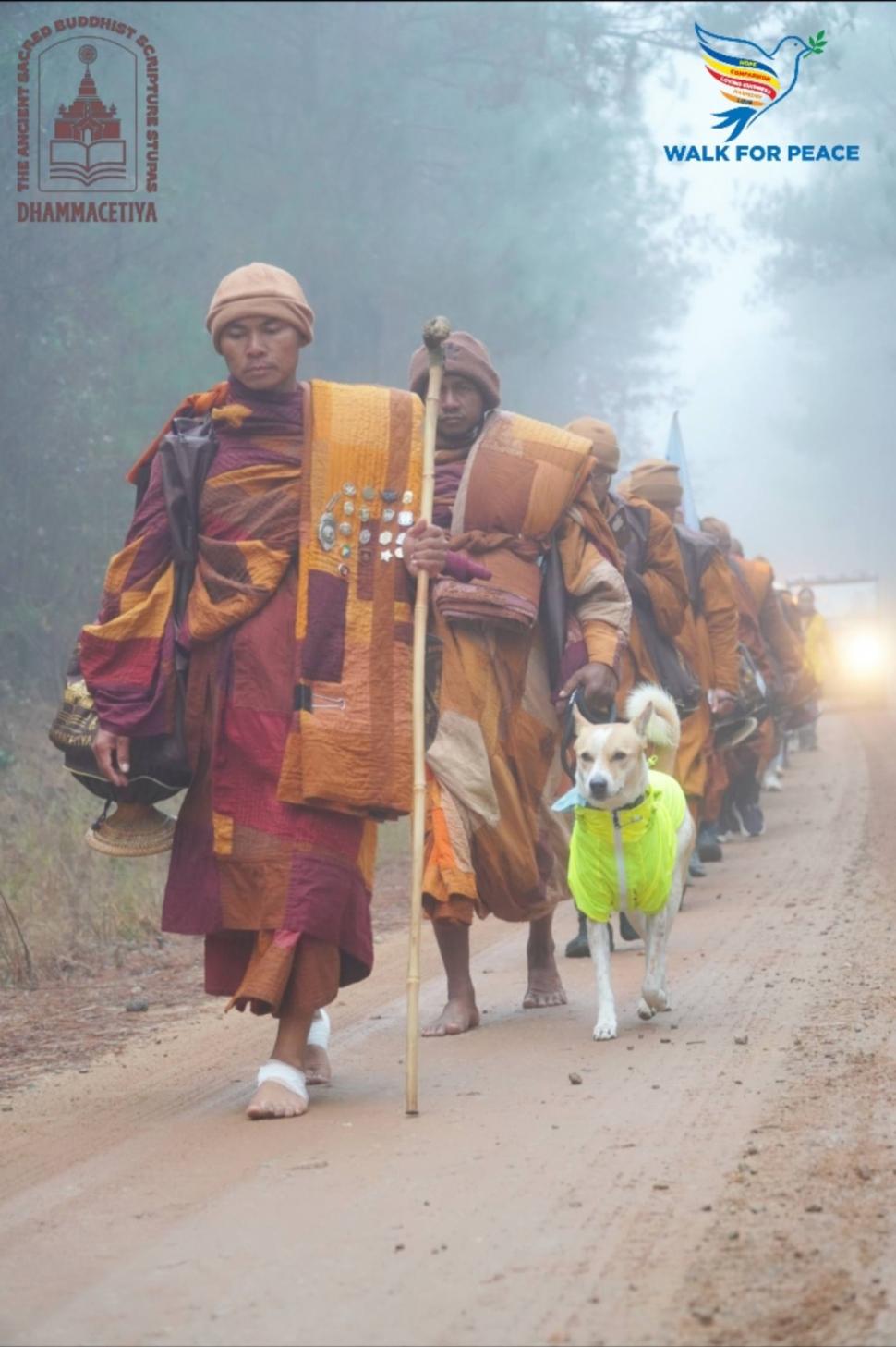 Cine sunt călugării budiști din SUA și cățelul cu milione de fani în toată lumea: Au început azi un nou Marș pentru Pace, în Sri Lanka 1062474