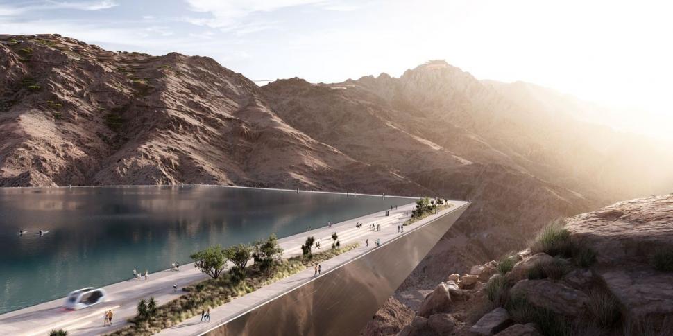 Arabia Saudită a început să ridice trei baraje gigantice pentru a crea un lac artificial în deșert. Apoi, proiectul s-a oprit brusc 1066428