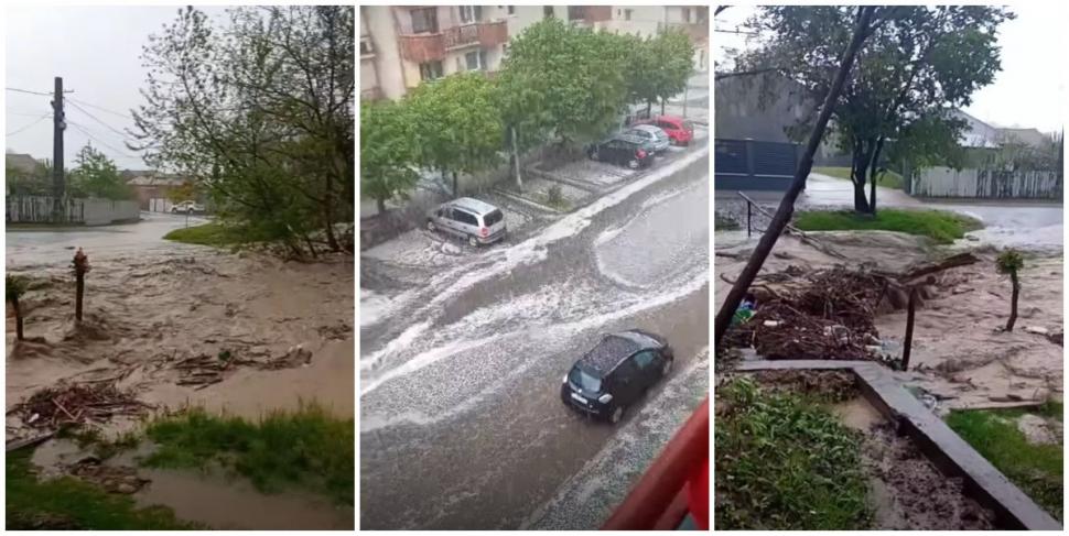 Imagini cu inundaţiile provocate de furtunile, însoţite de grindină, în unele judeţe. În Buzău a fost cod portocaliu de ploi torenţiale 1067443