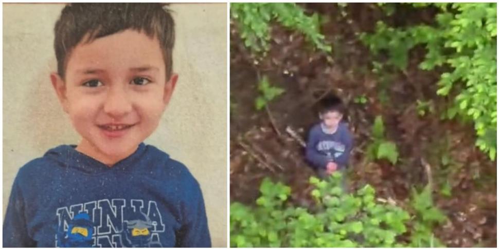 Alexandru, copilul dispărut în judeţul Sibiu, a fost găsit în viaţă, într-o pădure. Primele imagini surprinse din elicopter 1068257