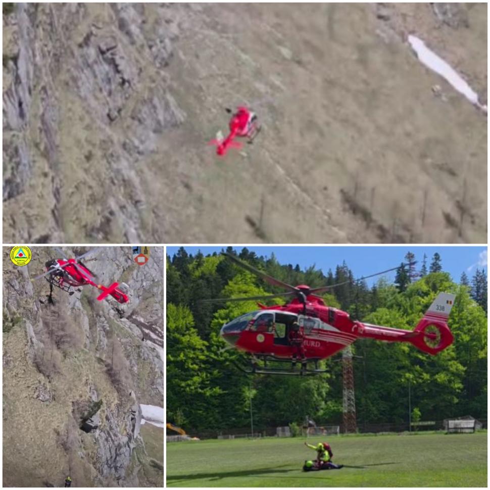 Un turist bulgar a căzut într-o prăpastie pe Valea Caraimanului după ce a alunecat pe zăpadă. A fost preluat cu elicopterul  1069589