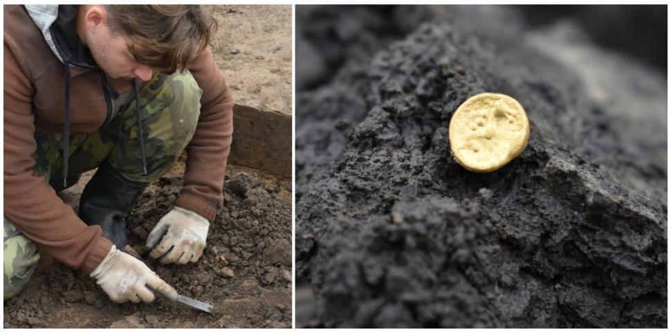 Câţiva muncitori au descoperit monede de aur și alte artefacte rare îngropate de secole sub traseul unei viitoare autostrăzi, în Cehia 1077136