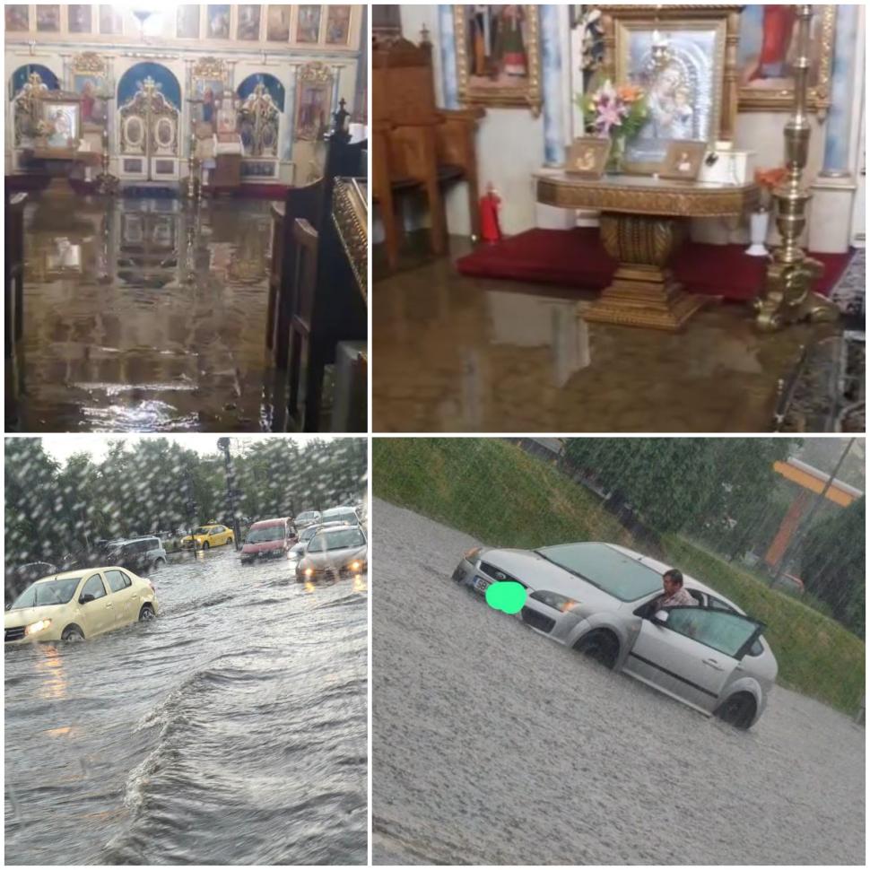 Furtună apocaliptică la Sibiu. Un spital şi o biserică au fost inundate, la fel şi sedii de Poliţie. A fost dezastru şi în alte judeţe 1078778