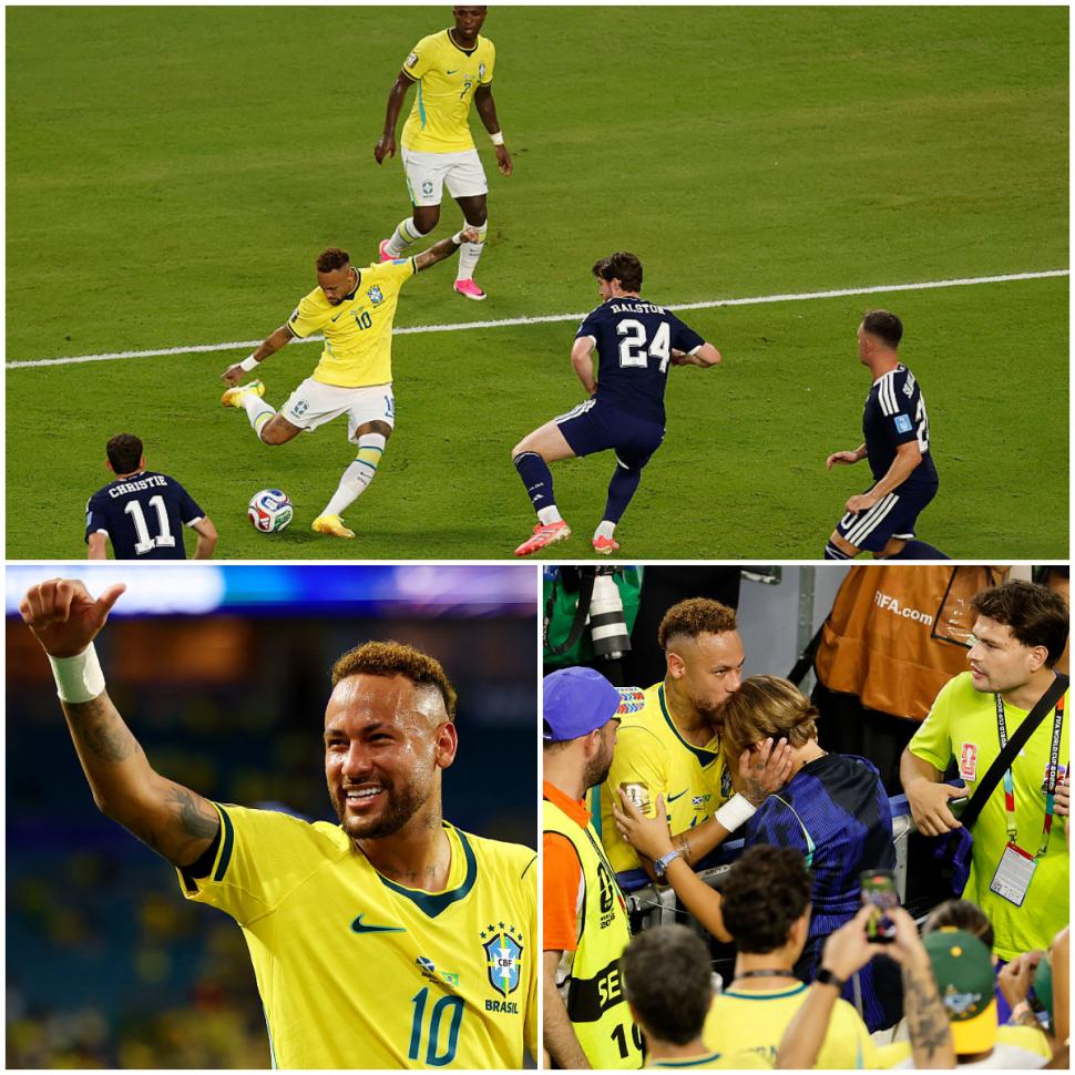 Imagini emoţionante cu Neymar, la finalul meciului Brazilia-Scoţia. A plâns şi şi-a îmbrăţişat copiii după revenirea la Cupa Mondială 1079595