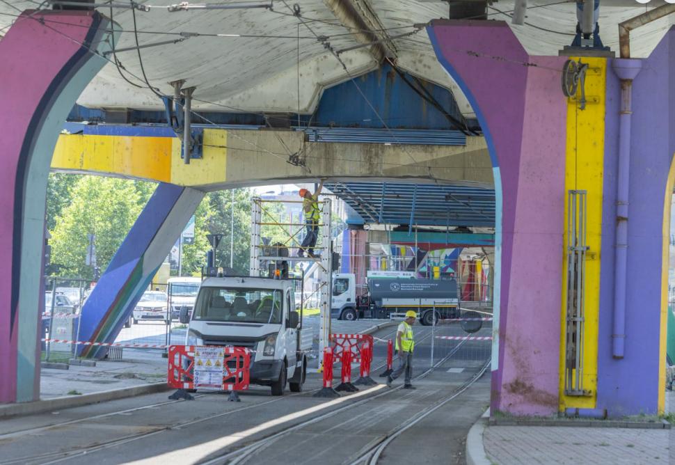 Imagini de la lucrările la Pasajul Basarab. Harta restricțiilor de circulați impuse din 29 iunie. Două linii de tramvai sunt suspendate 1080524