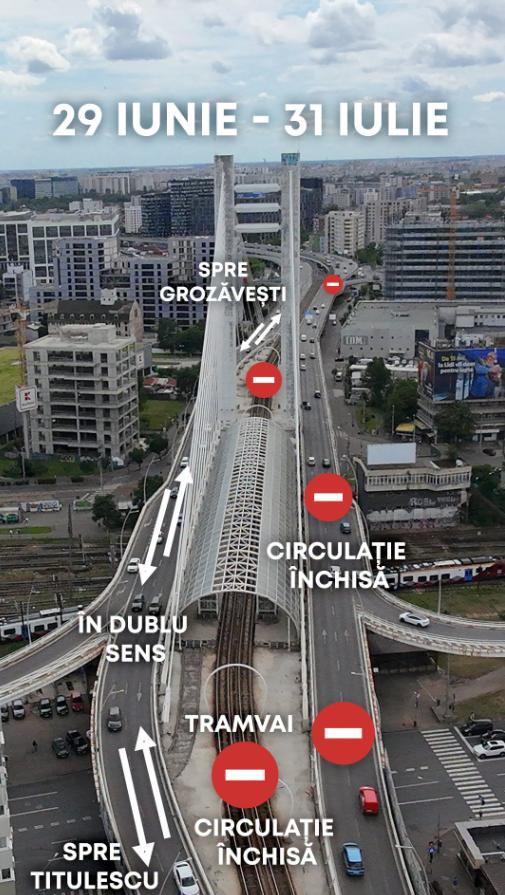 Imagini de la lucrările la Pasajul Basarab. Harta restricțiilor de circulați impuse din 29 iunie. Două linii de tramvai sunt suspendate 1080529