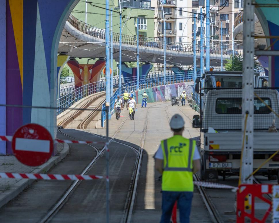 Imagini de la lucrările la Pasajul Basarab. Harta restricțiilor de circulați impuse din 29 iunie. Două linii de tramvai sunt suspendate 1080531