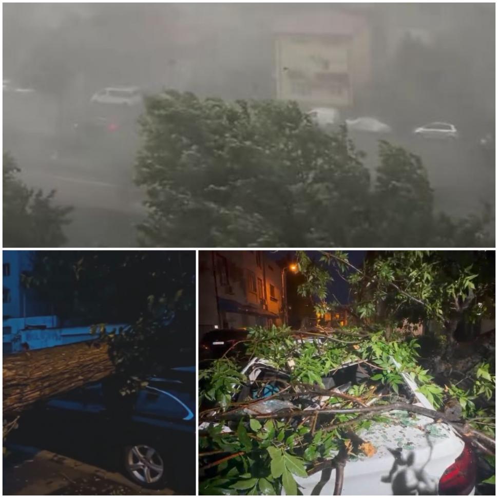 Un nou cod portocaliu de furtună în București, a fost emis și RO-Alert. Vijeliile puternice au rupt copaci, un bărbat a murit 1081171