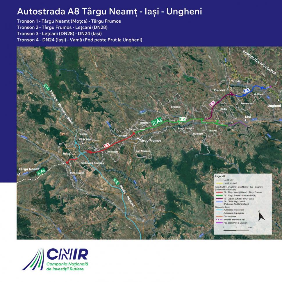 HARTĂ. Primii 5 kilometri de autostradă din istoria Republicii Moldova vor fi în continuarea Autostrăzii A8. Până unde va fi extinsă 1082361