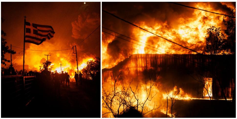 Incendiu uriaş lângă Salonic: Două fabrici au fost mistuite de flăcări, iar locuitorii sunt sfătuiţi să nu iasă din case  1082434