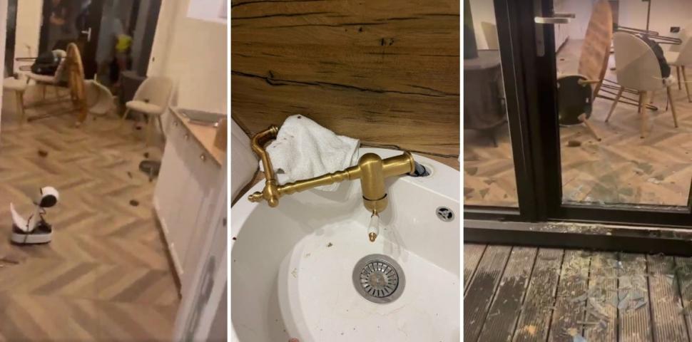 Proprietarul unei cabane din Runcu a fost șocat să constate că turiștii i-au distrus casa. S-au luat la bătaie, au spart şi pereţii 1082462