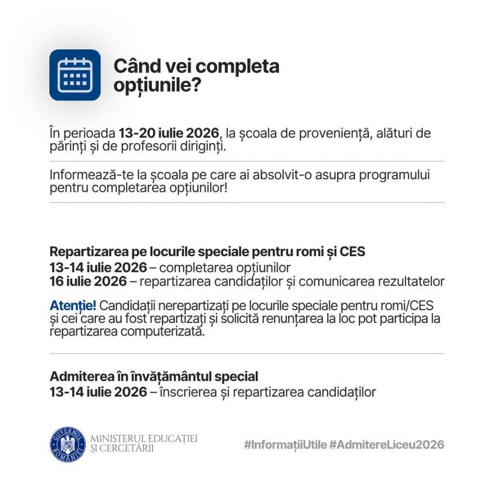 Ghid pentru admiterea la liceu în 2026 publicat de Ministerul Educației 1083563
