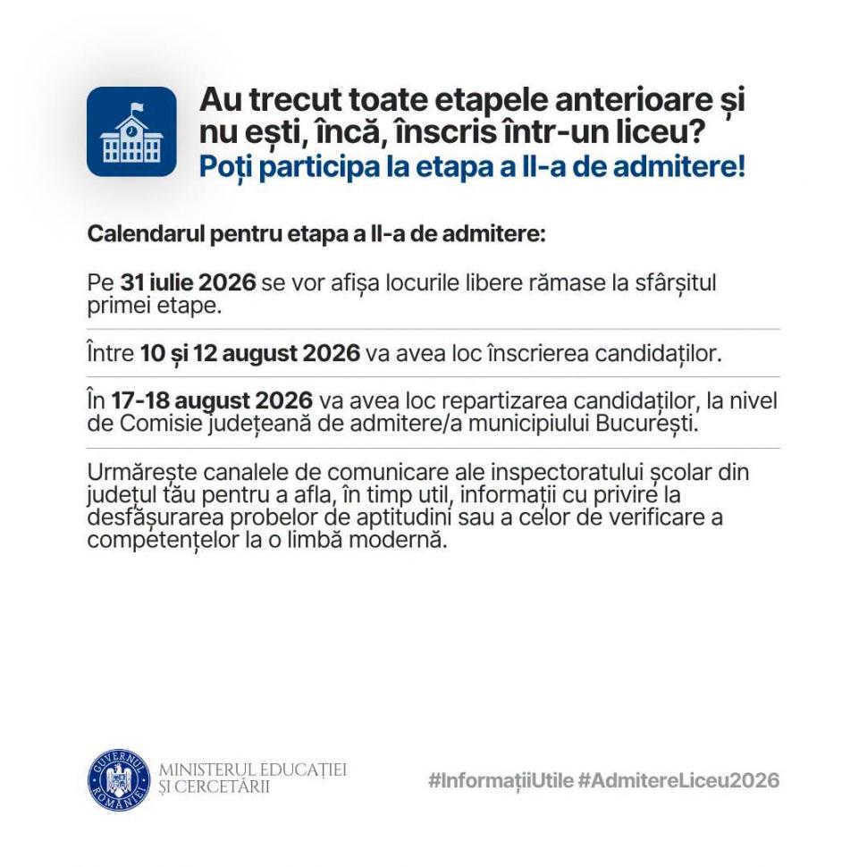 Ghid pentru admiterea la liceu în 2026 publicat de Ministerul Educației 1083568