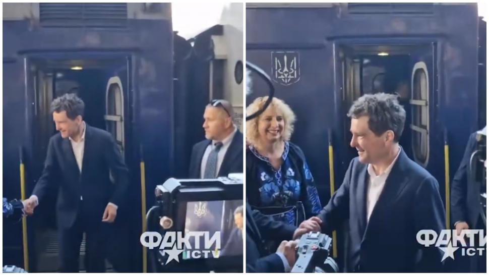 Președintele Nicușor Dan se află în prima sa vizită la Kiev, iese din tren 