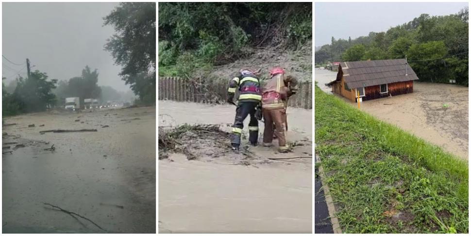 Traficul pe DN1 a fost reluat, se circulă pe câte o bandă pe fiecare sens. Furtunile au făcut prăpăd în Breaza şi Comarnic 1086334