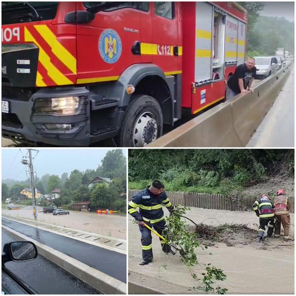 Traficul pe DN1 a fost reluat, se circulă pe câte o bandă pe fiecare sens. Furtunile au făcut prăpăd în Breaza şi Comarnic 1086335