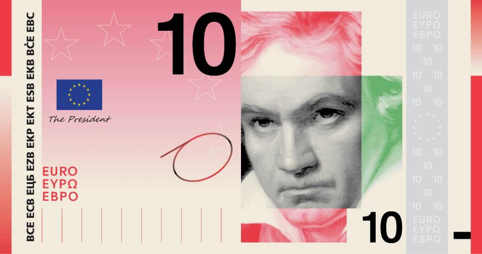 Cum vor arăta noile bancnote euro: Șase milioane de europeni au ales între Beethoven, Maria Callas și berze 1089867