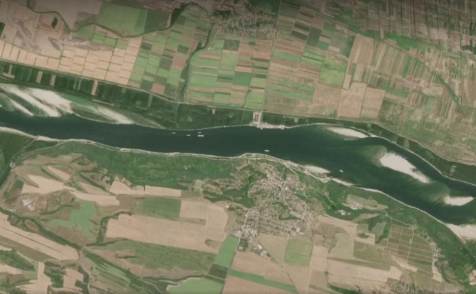 Imagini din satelit cu Dunărea secată. Fluviul atinge joi un nou minim istoric la intrarea în România: Ce arată prognoza pe august 1090745
