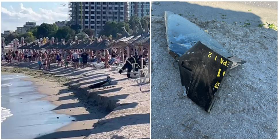 Plaja Saturn a fost evacuată. Fragmente de dronă militară au apărut printre turiști 1093334