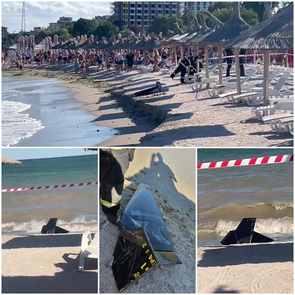 Plaja Saturn a fost evacuată. Fragmente de dronă militară au apărut printre turiști 1093345