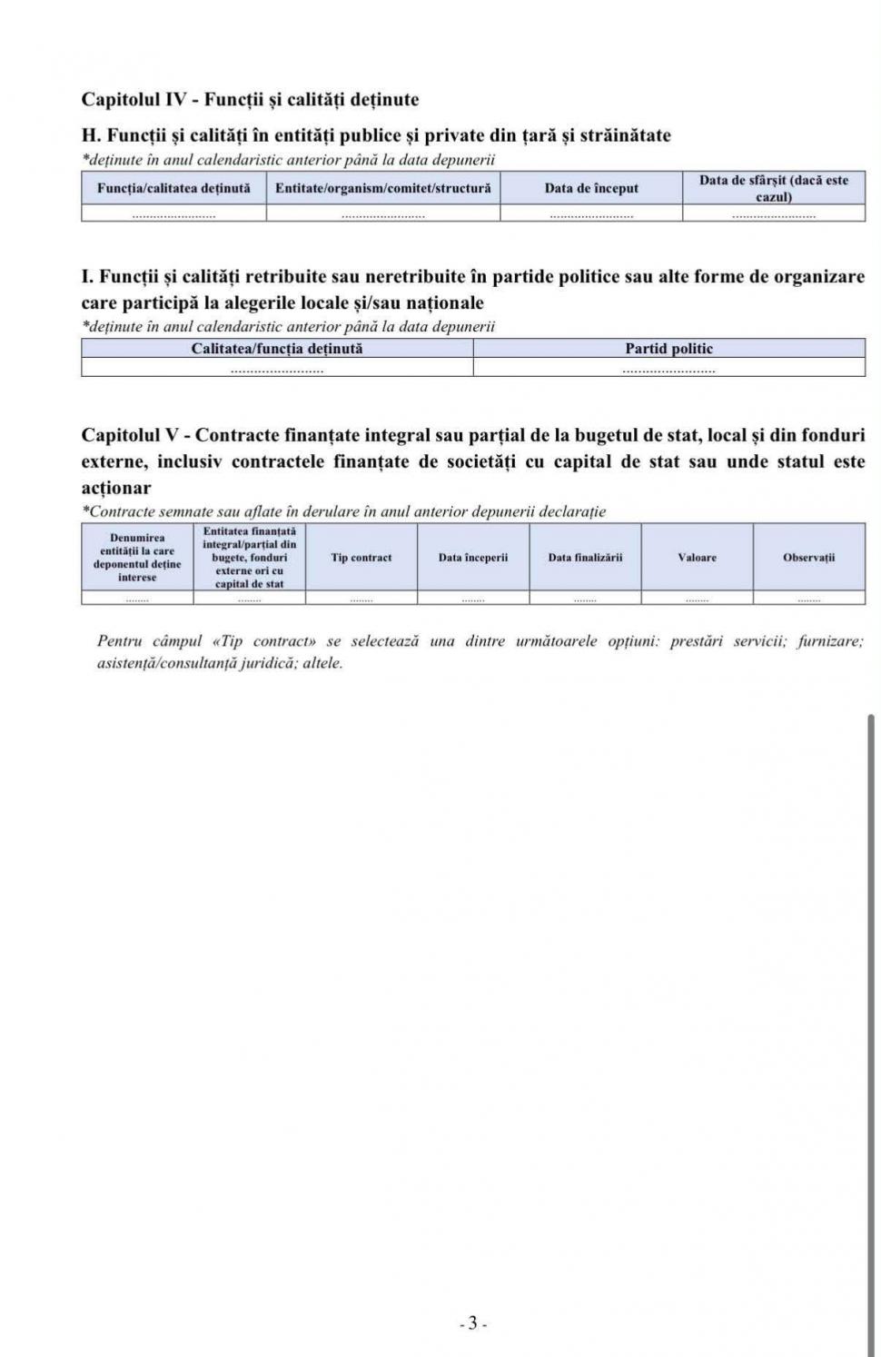 Cum arată fișa de interese care înlocuiește declarațiile de avere ale demnitarilor, în Legea ANI. Ce informații vor fi secrete 1095743