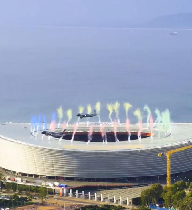 Imagini senzaționale cu două avioane Airlink care trec razant peste stadionul din Cape Town înainte de meciul Springboks 1097431