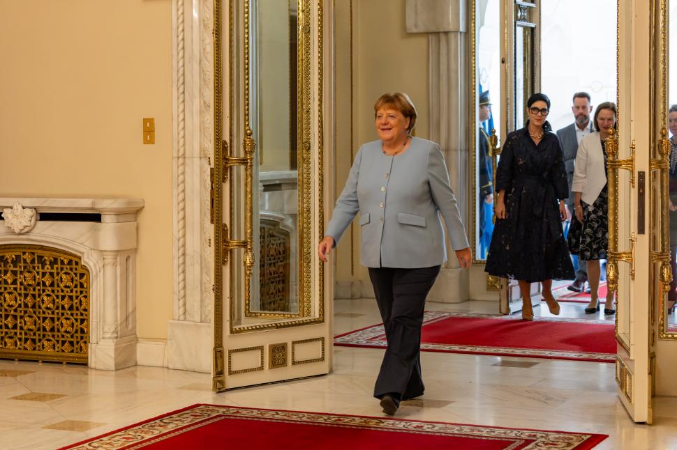 Nicușor Dan a primit-o la Cotroceni pe Angela Merkel, fostul cancelar al Germaniei. Despre ce au discutat cei doi 1098125