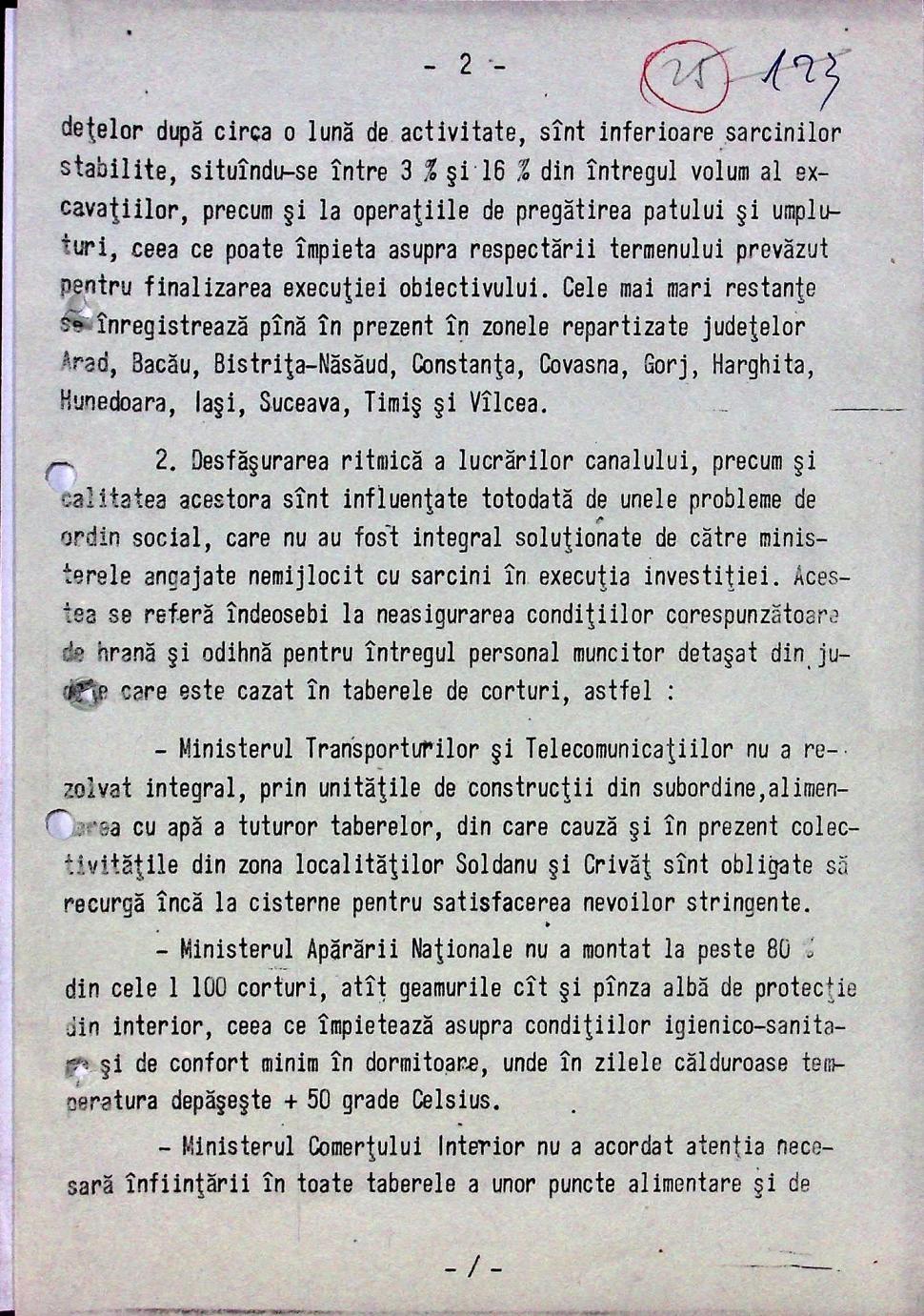 CNSAS publică documente despre Canalul Dunăre-București. Ce raporta Securitatea despre lipsa mâncării și a muncitorilor de pe șantier 1099881