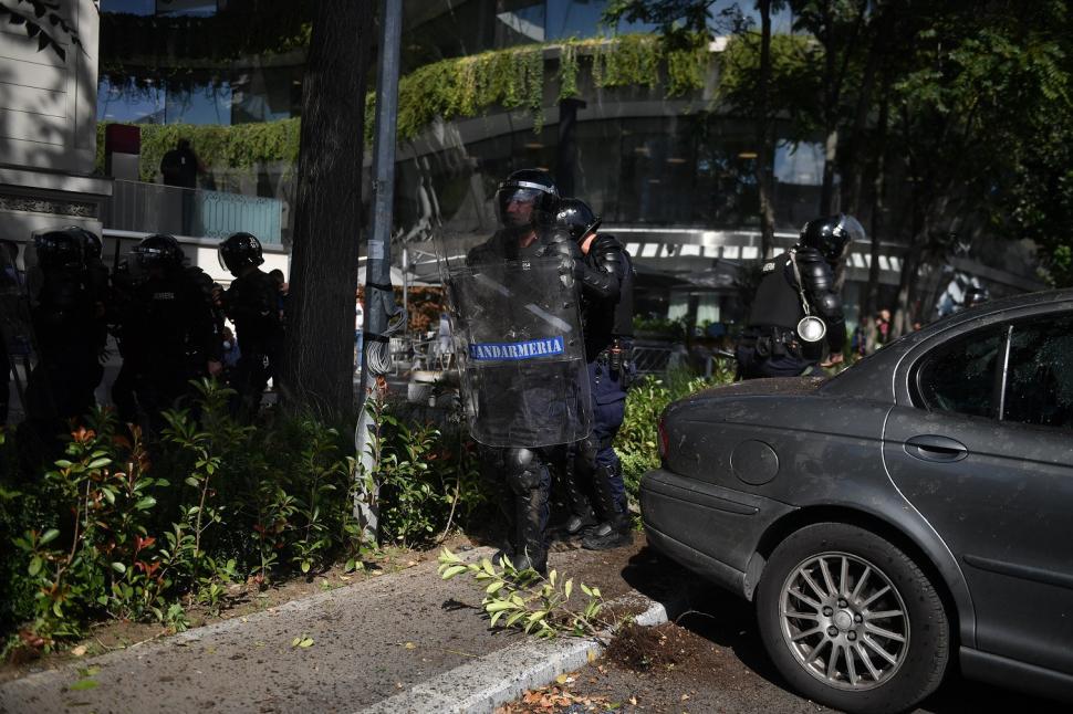 Infiltrații la protestul oierilor au smuls borduri și pavaj, au distrus spații verzi și au furat aspersoare. Imagini cu dezastrul lăsat 1102458