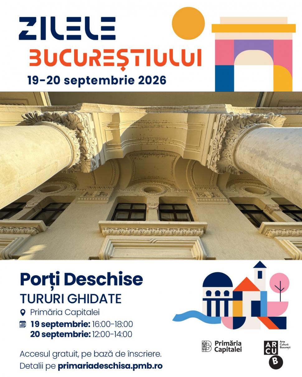 Program de Zilele Bucureştiului 2026. Concerte, filme, expoziţii şi activităţi pentru copii în weekendul 18 - 20 septembrie 1102539