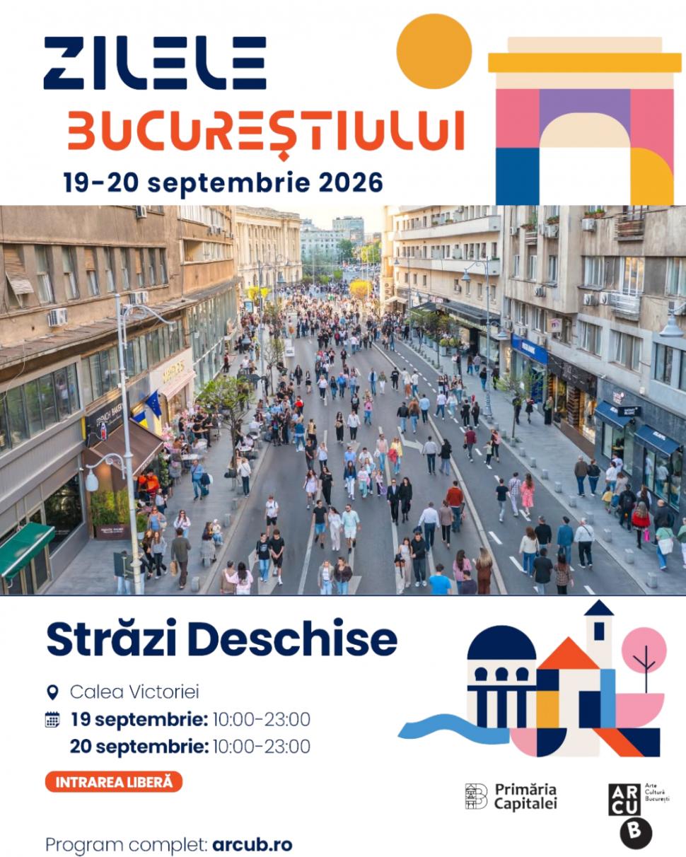 Program de Zilele Bucureştiului 2026. Concerte, filme, expoziţii şi activităţi pentru copii în weekendul 18 - 20 septembrie 1102540