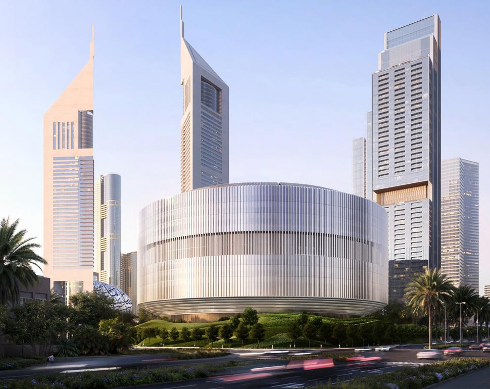 O nouă clădire cu arhitectură atipică apare în Dubai, lângă Muzeul Viitorului: Are formă de cerc, un atrium uriaș și grădini suspendate 1103175