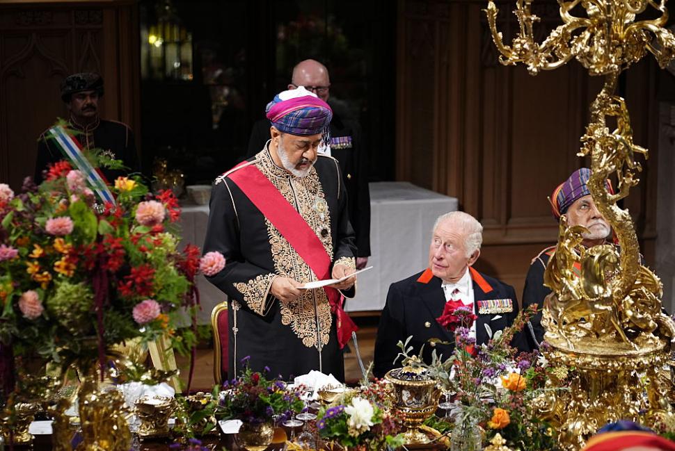 Imagini spectaculoase. Regele Charles a organizat un banchet fastuos pentru sultanul Omanului la Castelul Windsor și a vorbit în arabă 1112849