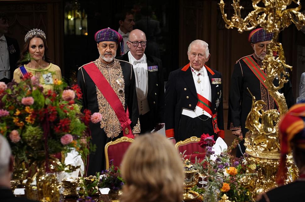 Imagini spectaculoase. Regele Charles a organizat un banchet fastuos pentru sultanul Omanului la Castelul Windsor și a vorbit în arabă 1112850