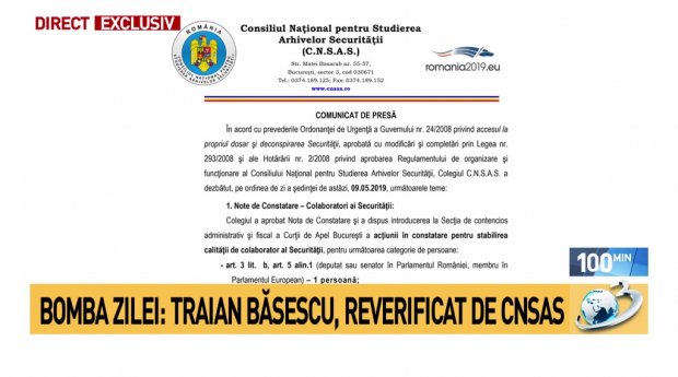 powder Receiver documentary Traian Băsescu, reverificat de CNSAS: Ar fi apărut noi dovezi că a fost  colaborator al Securității