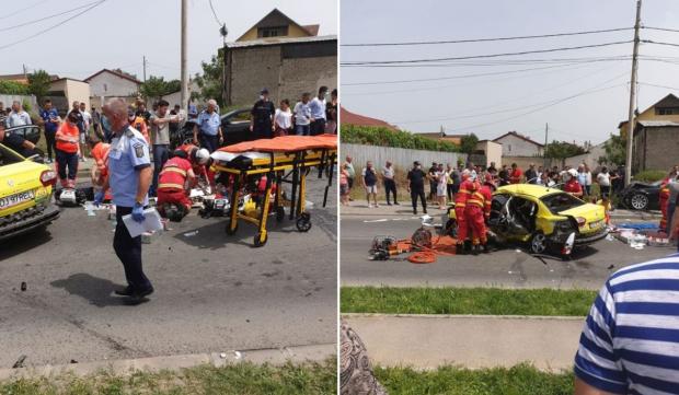 Accident cu morți în Craiova, după impactul între un taxi și un BMW