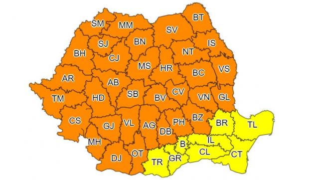 Avertizare meteo de vreme severă și fenomene extreme în Suceava