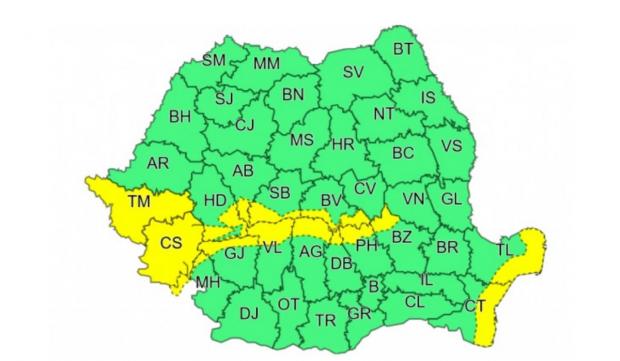 Avertizare meteo ANM de vijelie şi ninsori viscolite în următoarele 24 de ore