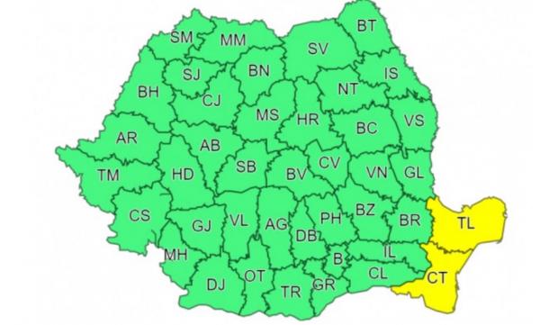 Avertizare meteo ANM de ninsori şi vânt puternic în zona de sud-est a României