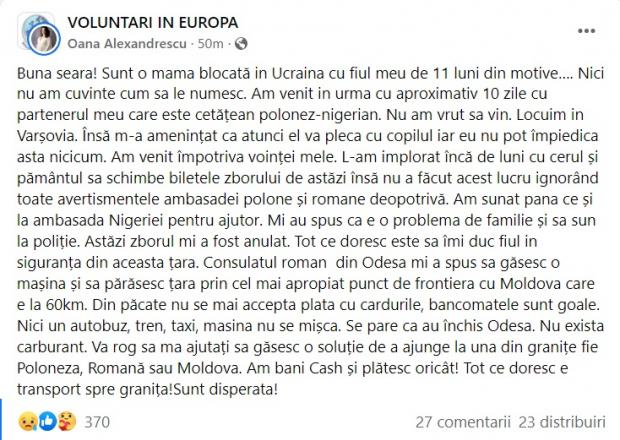 Româncă blocată în Odesa, oraş asediat de trupele ruse: "Vă rog! Sunt disperată!"