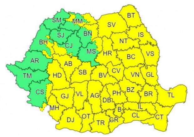 Avertizare meteo ANM de vreme deosebit de rece, ploi torenţiale şi vânt puternic | Harta zonelor afectate