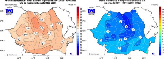 Prognoza meteo pentru săptămâna 23 - 30 ianuarie 2023