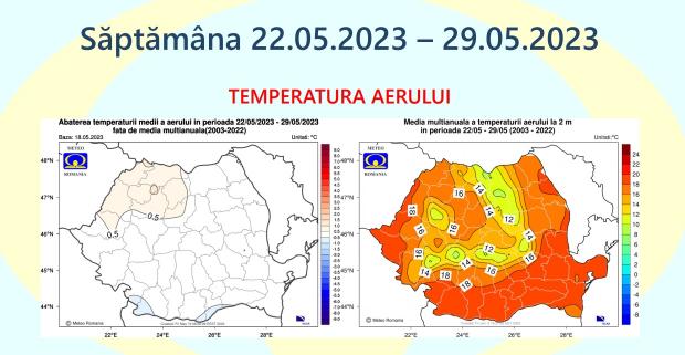 Prognoza meteo ANM pentru săptămâna 22-29 mai 2023