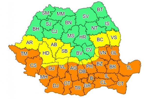 Avertizare meteo ANM de cod portocaliu de caniculă