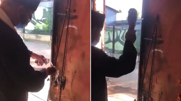 Preot filmat în timp ce sfințește undițele unui pescar ghinionist: 