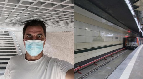 Un jurnalist de 1,98 metri s-a fotografiat cu capul în tavanul unei staţii de pe traseul noului metrou: 