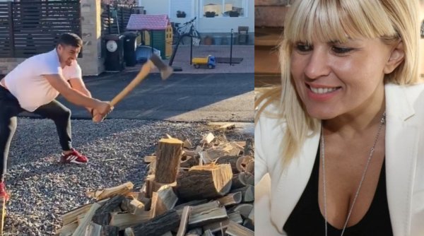 Elena Udrea și-a filmat iubitul spărgând lemne în fața vilei luxoase din Corbeanca. Detaliul care i-a revoltat pe internauți