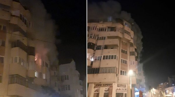 Incendiu puternic într-un bloc din centrul oraşului Botoşani
